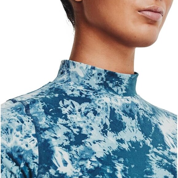 NWT Under Armour Women's Meridian Print Cropped Fitted T-Shirt Blue - Picture 3 of 4